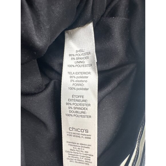 Chicos 1 Womens Black  ivory  Striped Pencil Skirt  Back Zipper Size medium - Picture 4 of 5